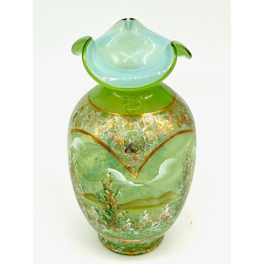 Fenton Glass Vase "After the Rain" American Masterworks Ltd edition - Signed